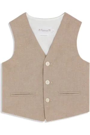 BONPOINT Button-up linen-blend waistcoat