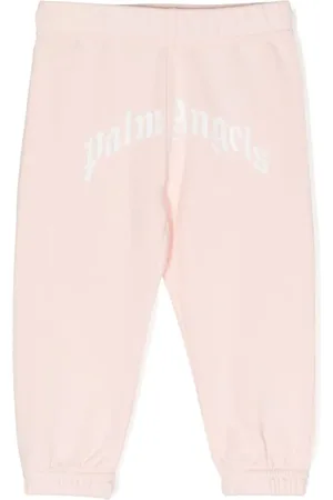 Palm Angels Curved-logo cotton jogging bottoms