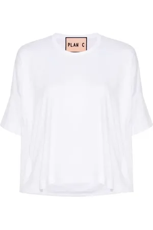 Plan C Draped cotton T-shirt