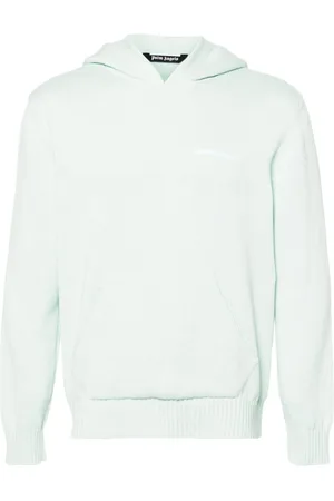Palm Angels Logo-embroidered knitted hoodie