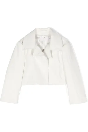 Colorichiari satin-trim mesh jacket - White