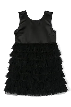 Twin-Set Fringed tulle minidress