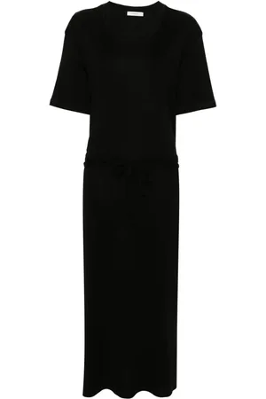 LEMAIRE Ribbed-knit belted maxi dress