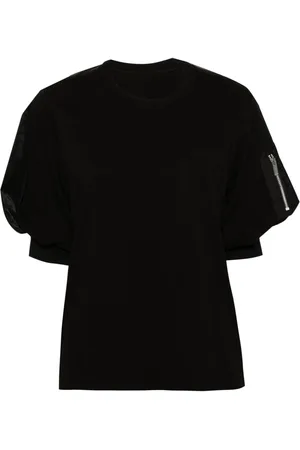 SACAI Panelled cotton T-shirt