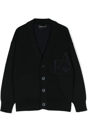 Emporio Armani Logo-intarsia knitted cardigan