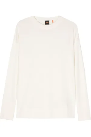 HUGO BOSS Logo-rubberised fine-knit jumper