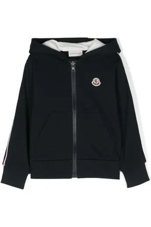 Moncler Striped zipped cotton hoodie
