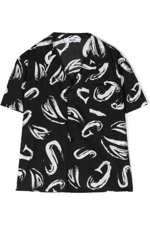 Msgm Abstract-print poplin shirt