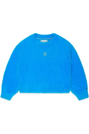 Tommy Hilfiger Monogram-embroidery brushed-effect jumper