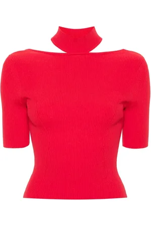 Cult Gaia Brianna ribbed knitted top