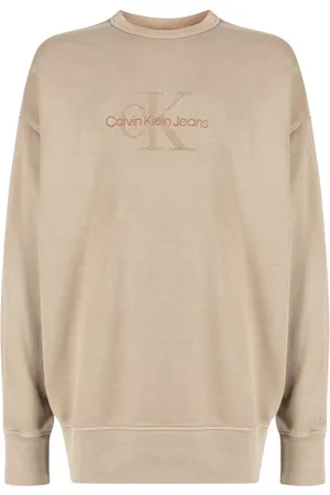 Calvin Klein Logo-embroidered crew-neck sweatshirt