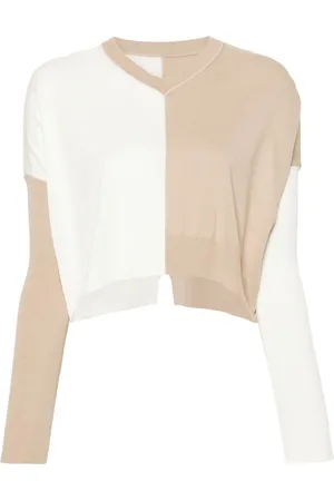 Maison Margiela Colour-block cropped jumper