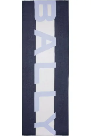 Bally Logo-intarsia frayed scarf