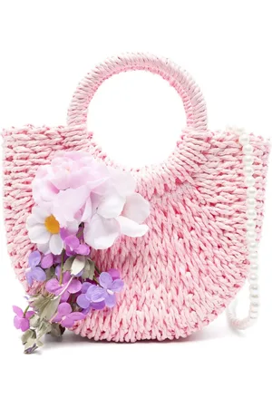 MONNALISA Floral-appliqu?? tote bag
