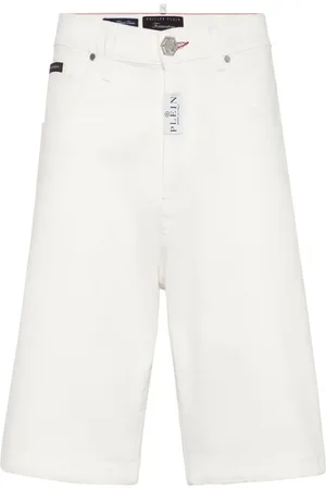 Philipp Plein Logo-plaque denim shorts