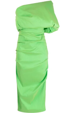 RACHEL GILBERT Kat ruched asymmetric midi dress