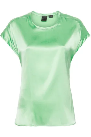 Pinko Short-sleeve stretch-silk blouse