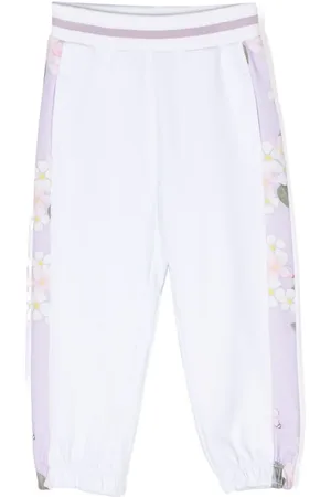 MONNALISA Side-stripe cotton blend track pants