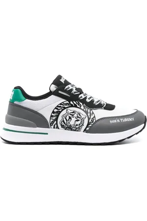 Roberto Cavalli Tiger Head-print leather sneakers
