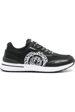 Roberto Cavalli Tiger Head-print leather sneakers
