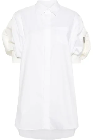 SACAI Puff-sleeve poplin minidress