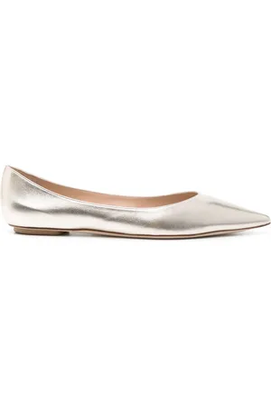 Stuart Weitzman Emilia metallic ballerina shoes
