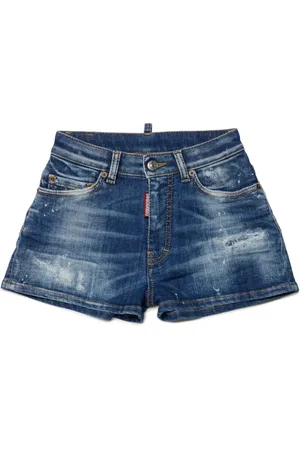 Dsquared2 Logo-patch distressed denim shorts