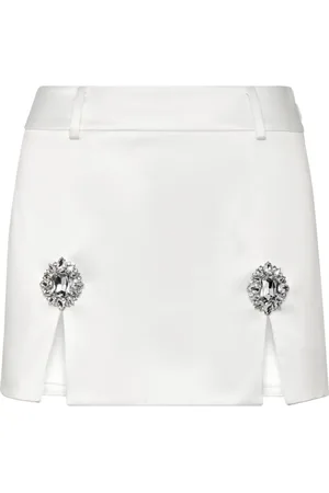 Philipp Plein Gem-embellished satin mini skirt
