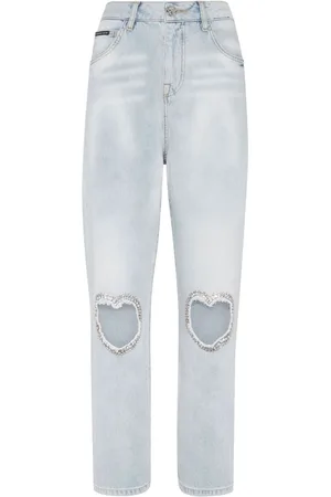 Philipp Plein Heart-patch straight jeans