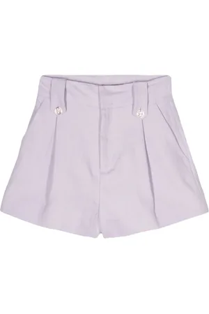 Twin-Set Logo-plaque pleat shorts