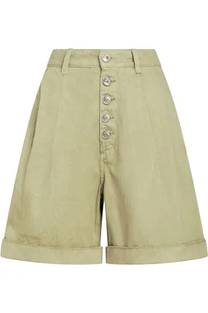Belted Pleated Shorts in Floral Twill