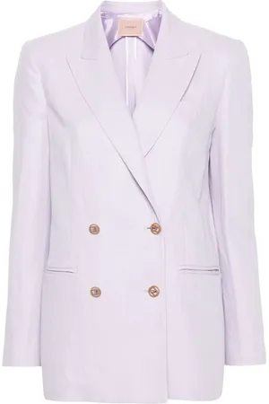 Twin-Set Double-breasted logo-plaque blazer