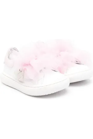 MONNALISA Ruffled leather sneakers