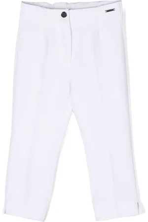 PUCCI Junior contrasting-waistband trousers - White