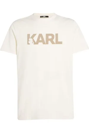 Karl Lagerfeld Flocked-logo organic-cotton T-shirt