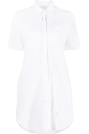 Thom Browne Sequin-detail cotton shirt dress