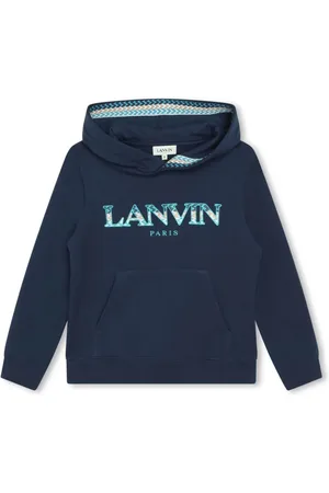 Lanvin Logo-embroidered cotton hoodie
