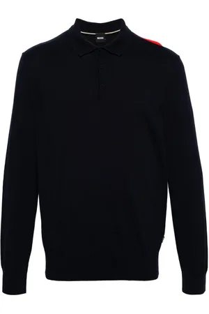 HUGO BOSS Fine-knit polo jumper