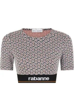 Paco rabanne Monogram-print cropped T-shirt
