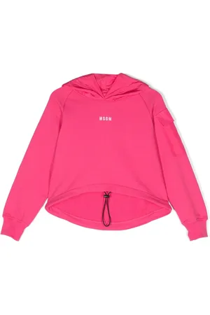 Msgm Drawstring-hem cotton hoodie