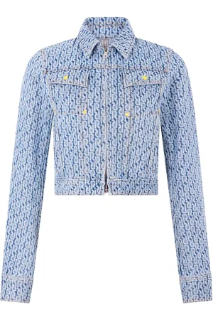 Paco rabanne Monogram-pattern cotton denim jacket