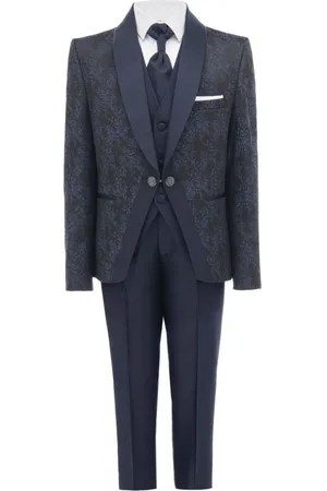M. Moustache Damasque-print suit