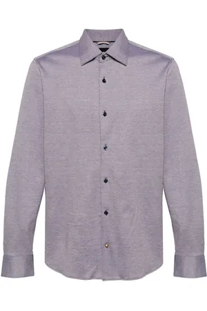 HUGO BOSS Geometric-print cotton shirt