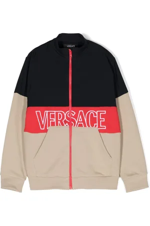 VERSACE Embroidered-logo zip-up sweatshirt