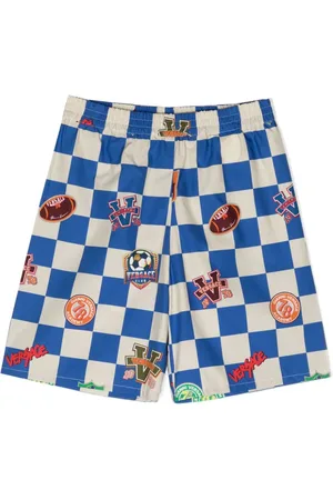 VERSACE Graphic-printed check shorts