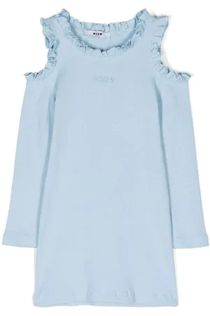 Msgm Cold-shoulder ribbed-knit dress
