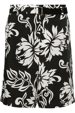 SACAI Floral-print poplin shorts