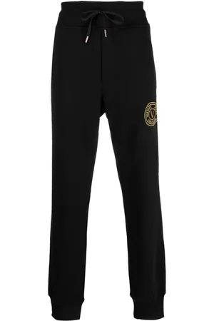 VERSACE Logo-embroidered cotton track pants