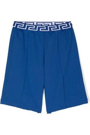 VERSACE Greca-elasticated waist cotton shorts