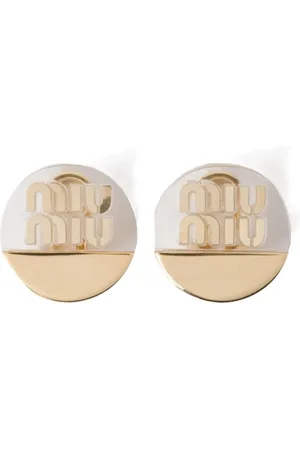 Miu Miu Logo-plaque clip-on earrings